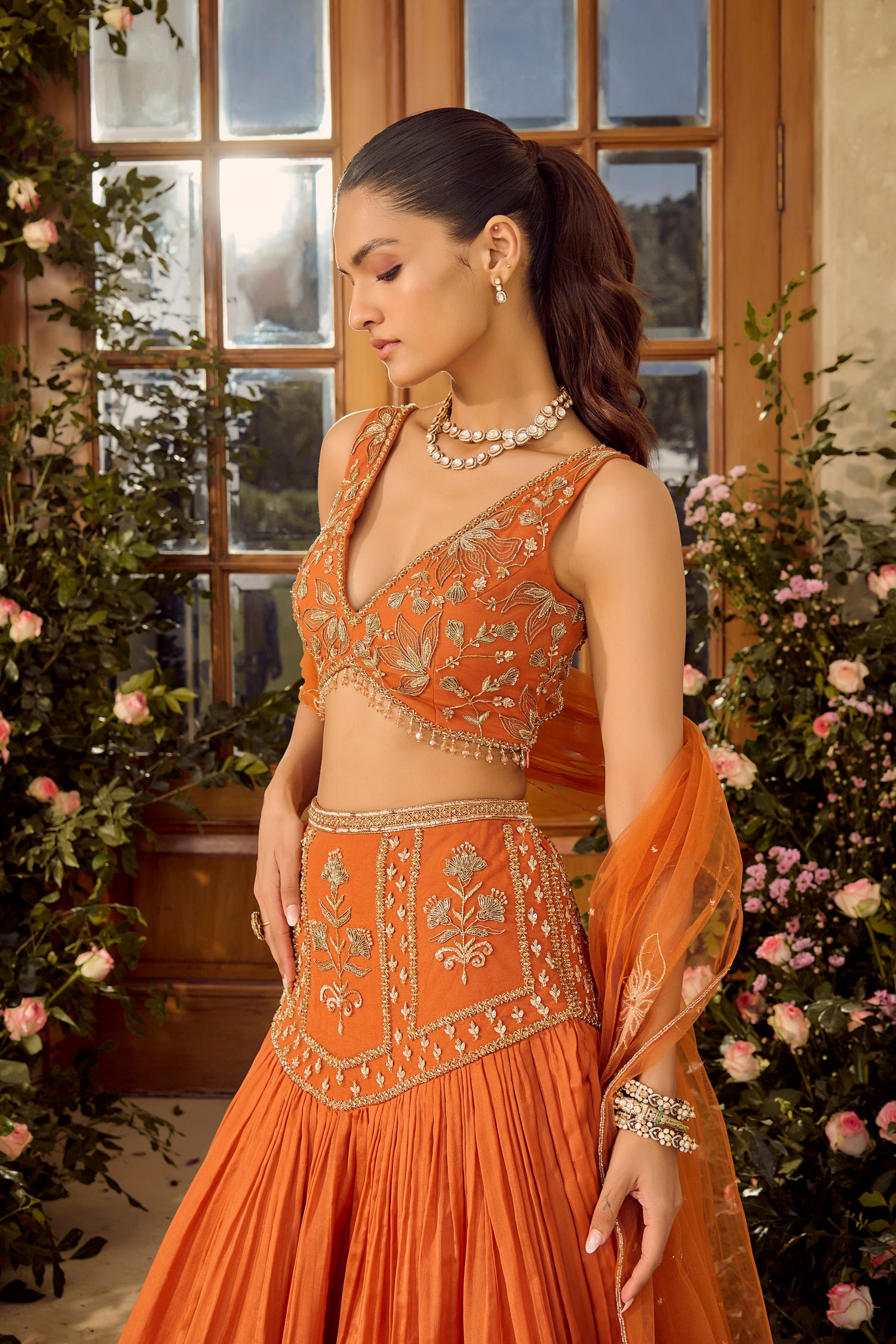 Maple Rust Lehenga Set