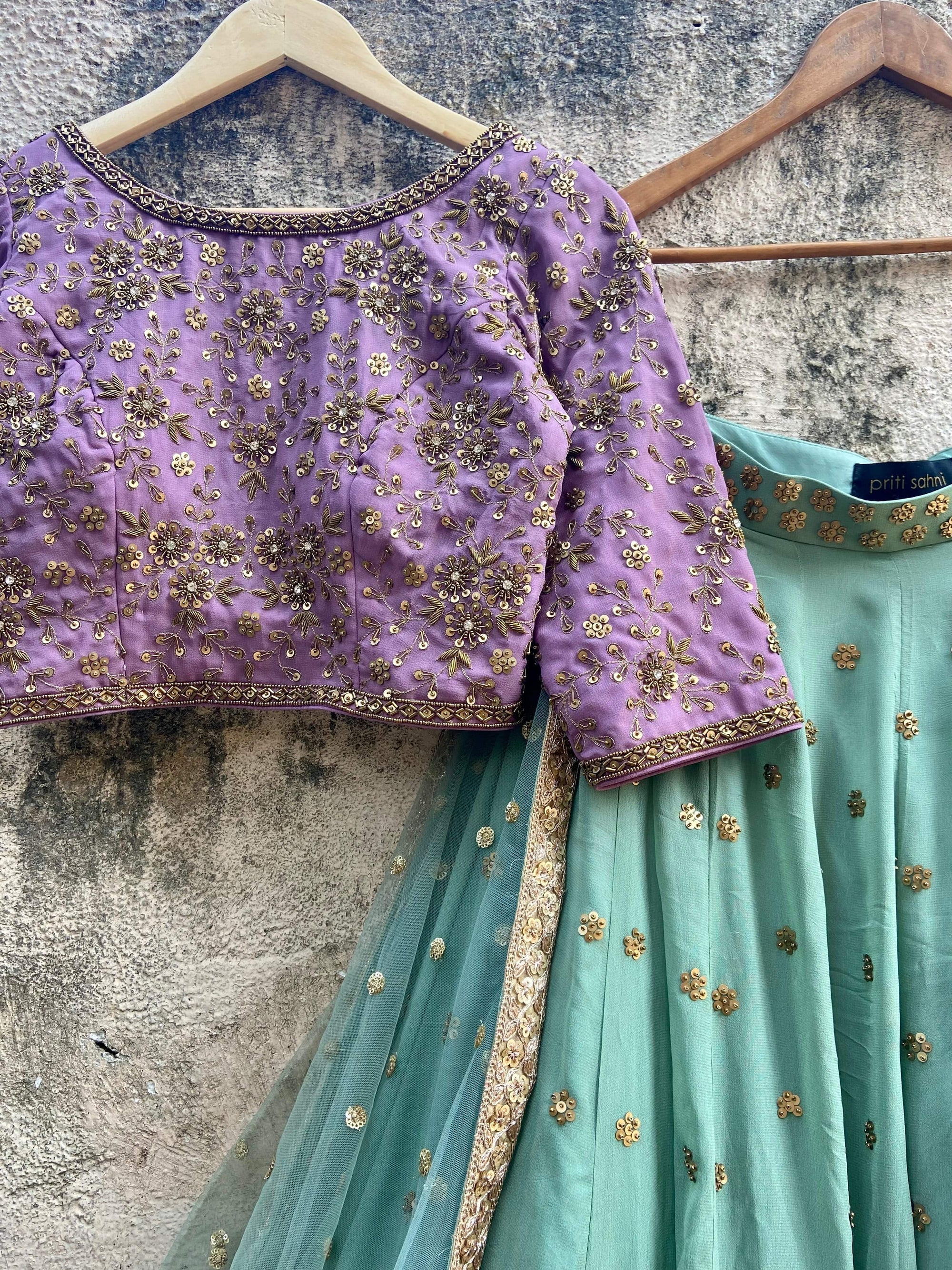 Mauve and Sage Green Lehenga - lehenga set Sydney