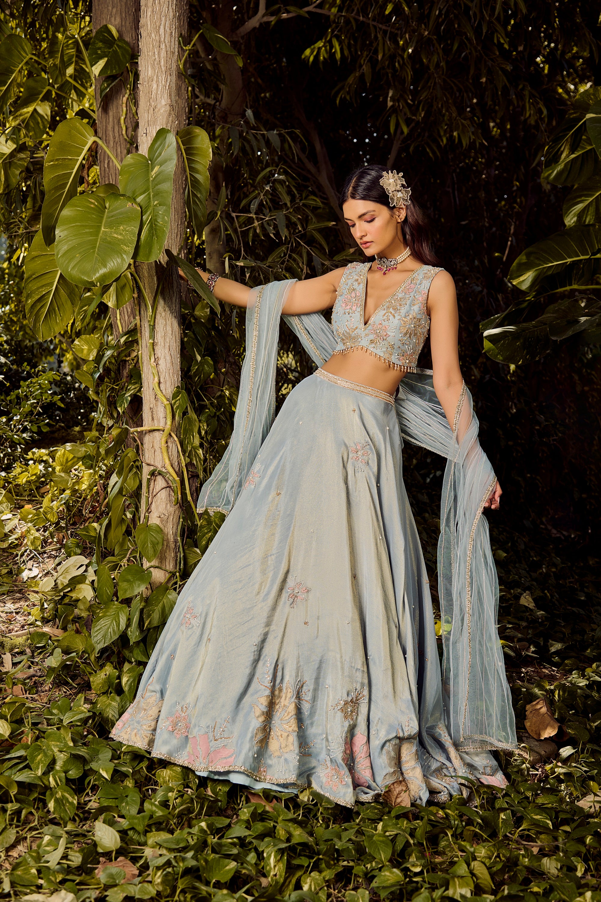 Misty Azure Lehenga Set