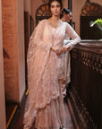 Peach Embroidered Jacket Sharara - sharara set Australia
