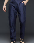 Navy Blue Art Mirror and Thread work Sherwani