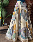 Off White and Blue Corset Lehenga Set