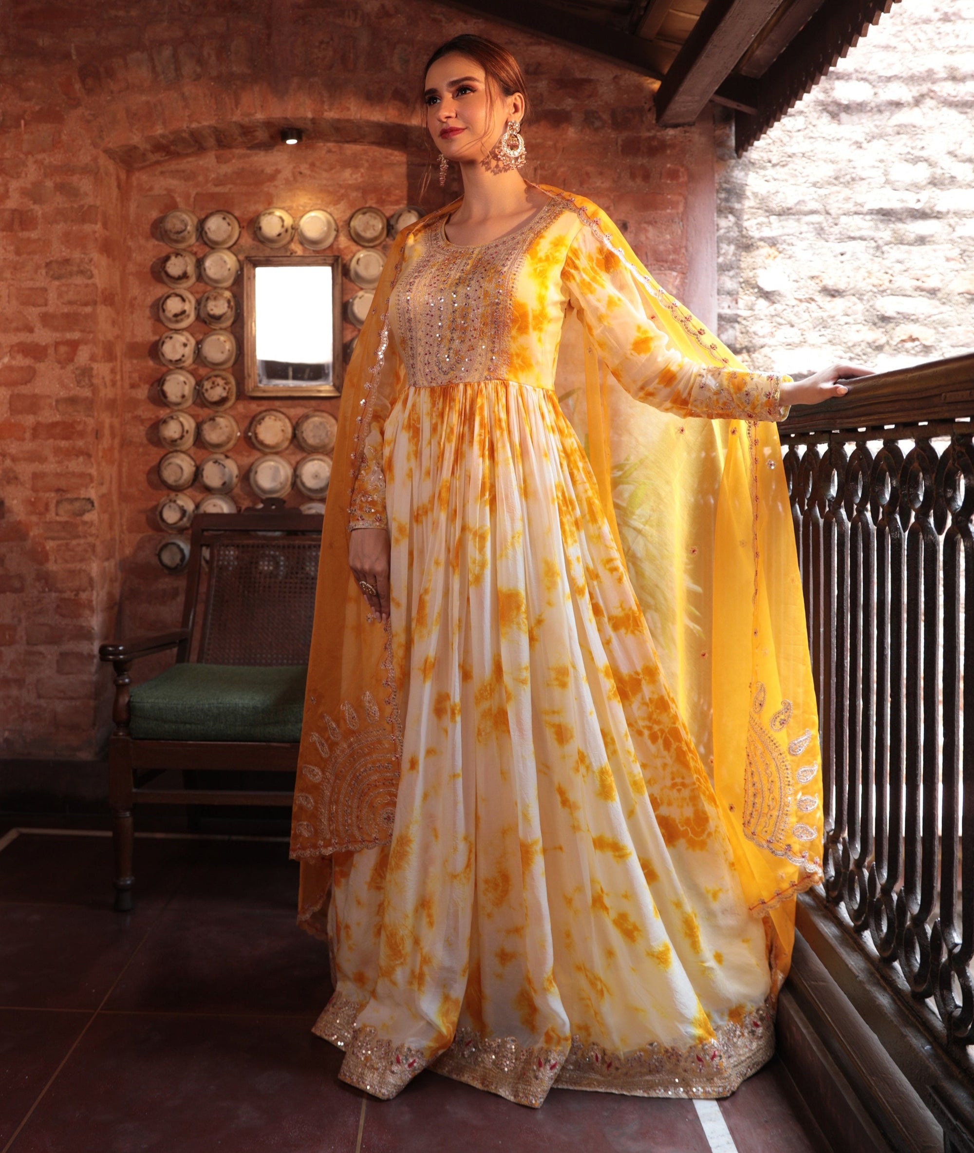 Yellow Embroidered Suit - yellow dress Canada