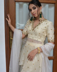 Pale White Sharara Set - white sharara New Zealand