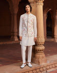 Flamingo Ivory Nehru Jacket Set - jacket set