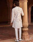 Flamingo Ivory Nehru Jacket Set - jacket set