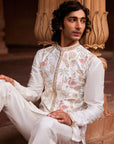 Flamingo Ivory Nehru Jacket Set - jacket set