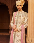 Gulzaar Silk Jacquard Sherwani Set - Wedding Sherwani