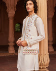 Amreen Raw Silk Nehru Jacket Set - indian ethnic attire for men