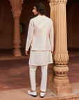 Amreen Raw Silk Nehru Jacket Set - indian ethnic attire for men