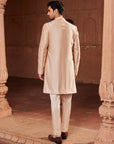 Bageecha Beige Hand Painted Open Sherwani Set - groom sherwani