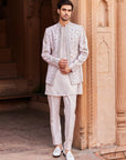 Aasma Raw Silk Prince Coat Set - Wedding Wear