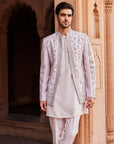 Aasma Raw Silk Prince Coat Set - Wedding Wear