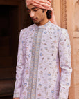 Asmaa Raw Silk Sherwani Set - Embroidered Sherwani