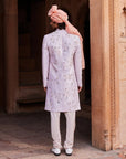 Asmaa Raw Silk Sherwani Set
