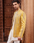 Seerat Mustard Prince Coat Set - prince coat
