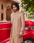 Raabta Rose Brown Open Sherwani Set - sherwani