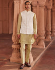 Jannat Silk Jacquard Nehru Jacket Set - indian attire for men