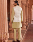 Jannat Silk Jacquard Nehru Jacket Set - indian attire for men