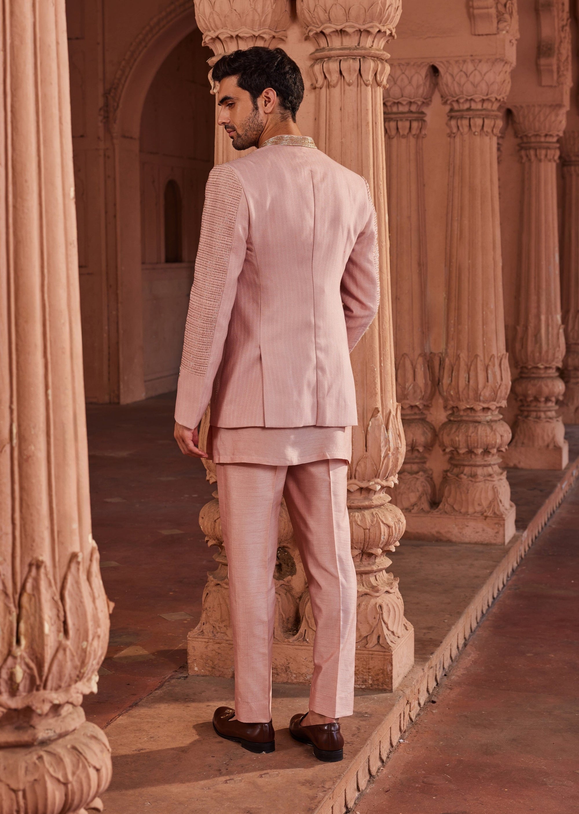 Naaz Tonal Floral Prince Coat Set - prince coat for men