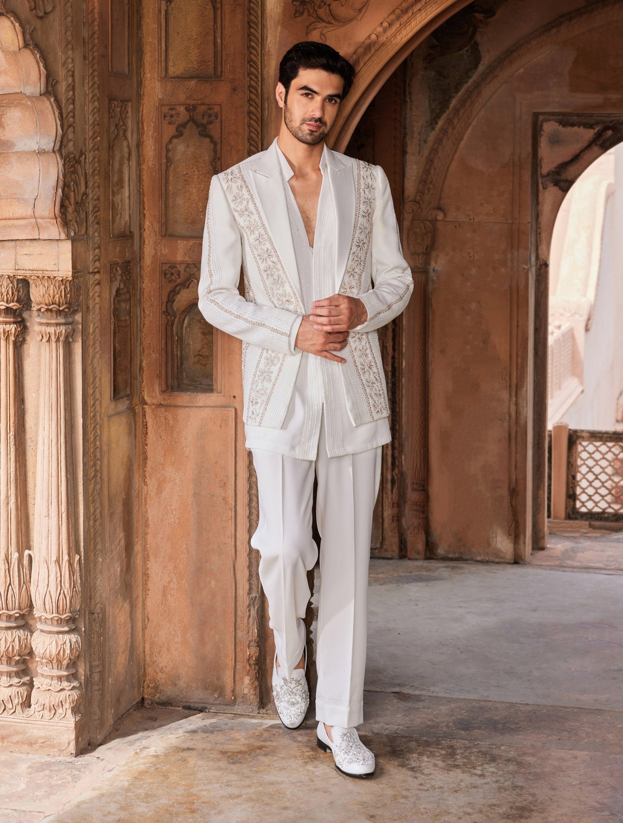 Israt Ivory Prince Coat Set - Groom Style