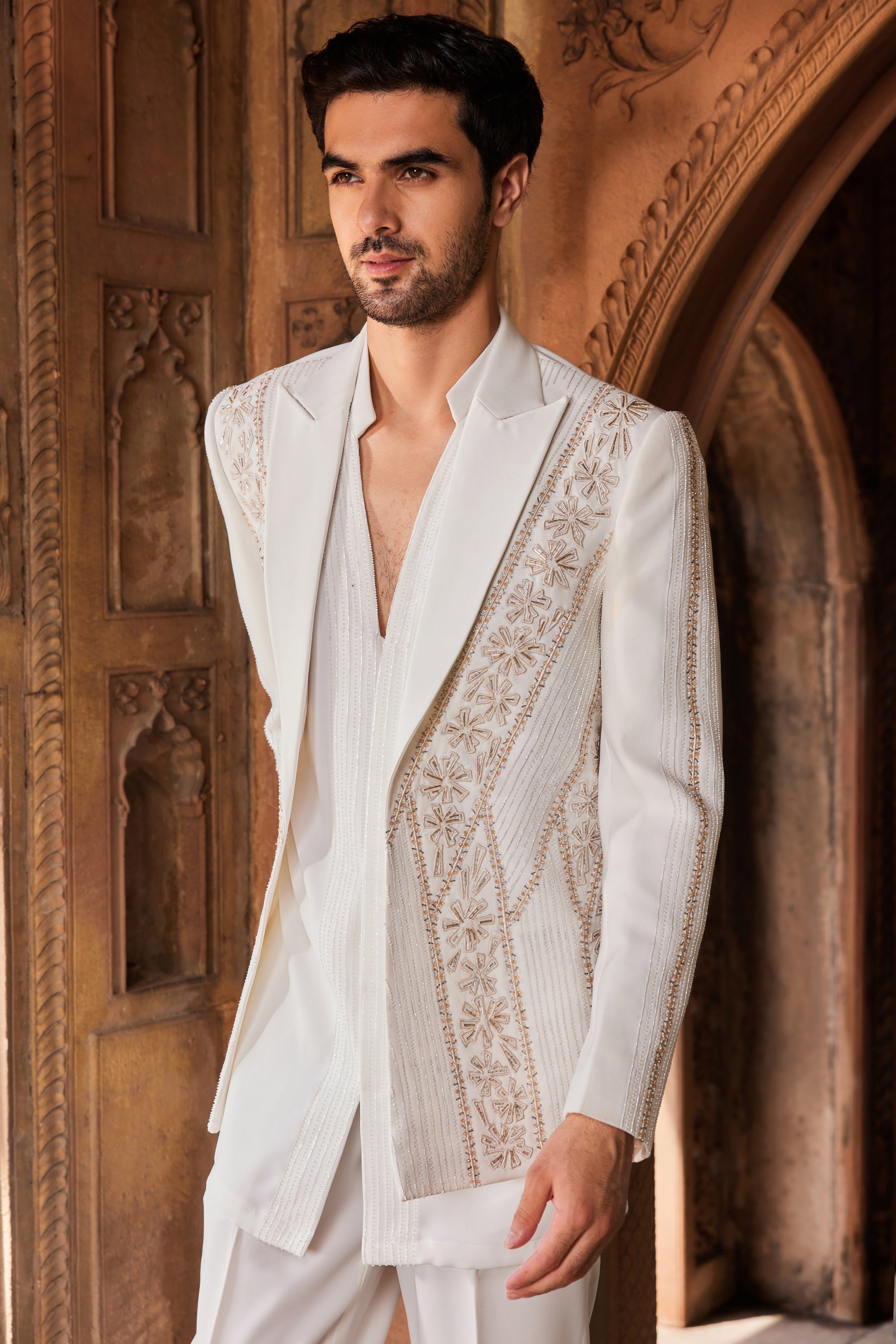 Israt Ivory Prince Coat Set - Groom Style