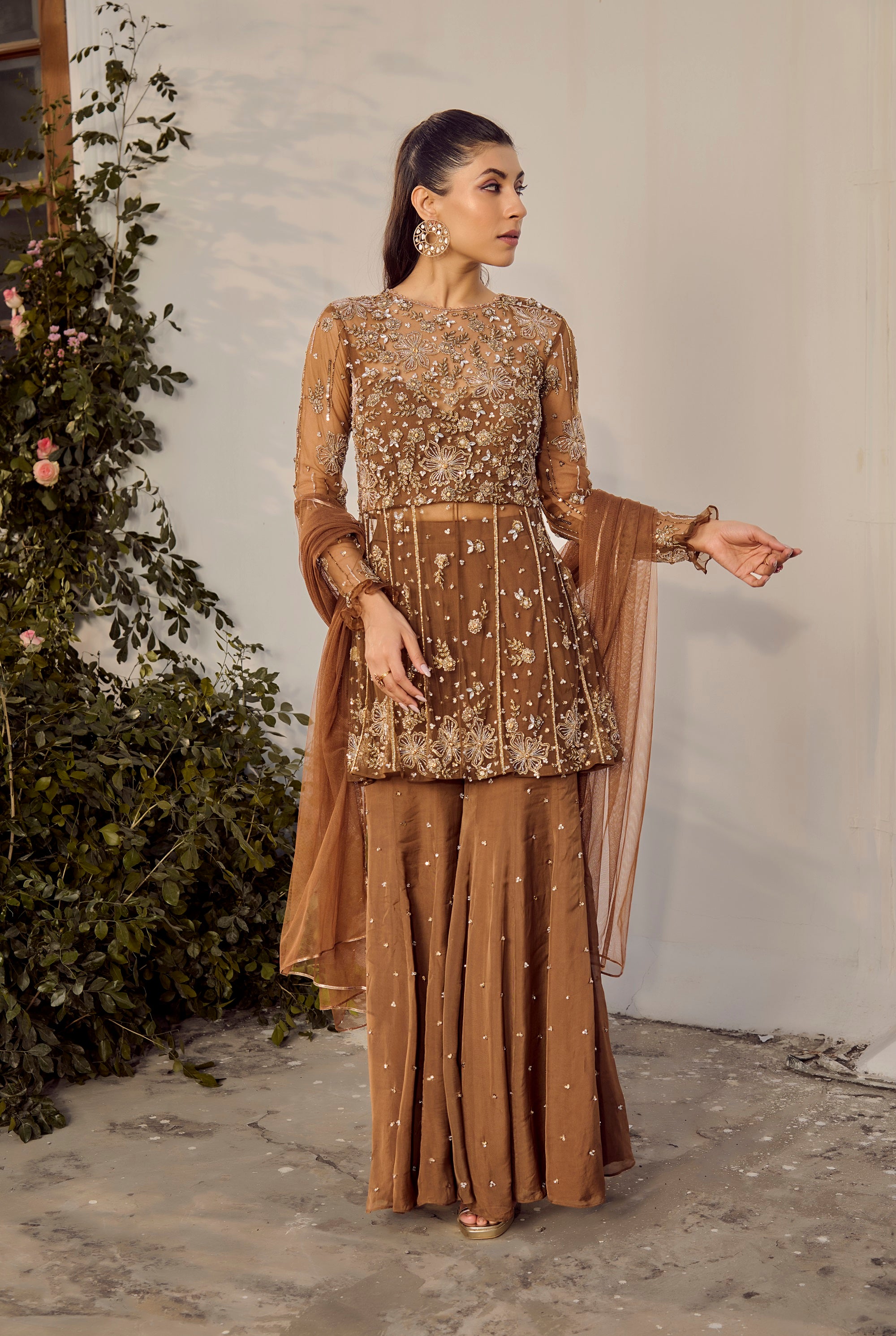 Mocha Mousse Sharara Set