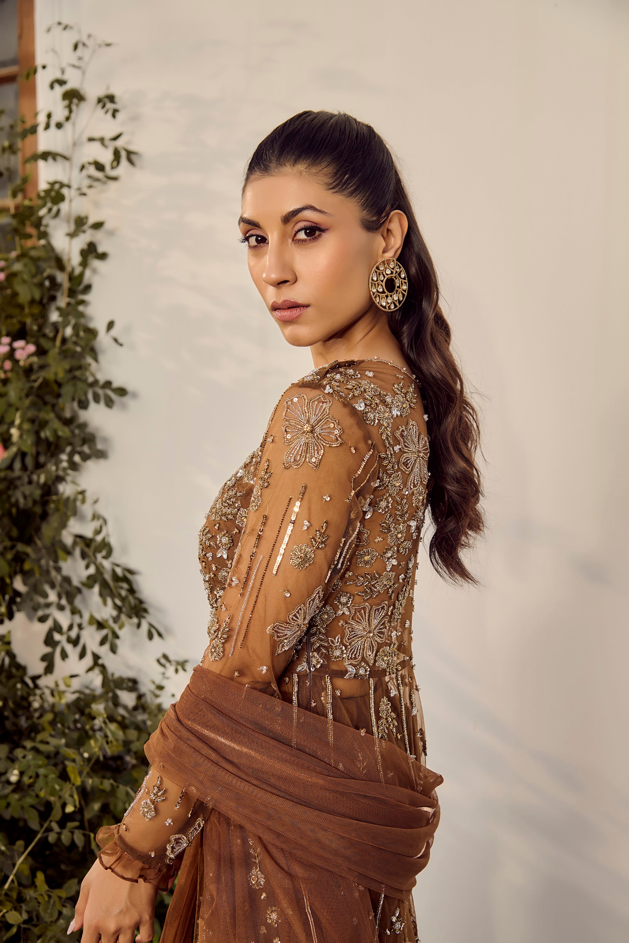 Mocha Mousse Sharara Set