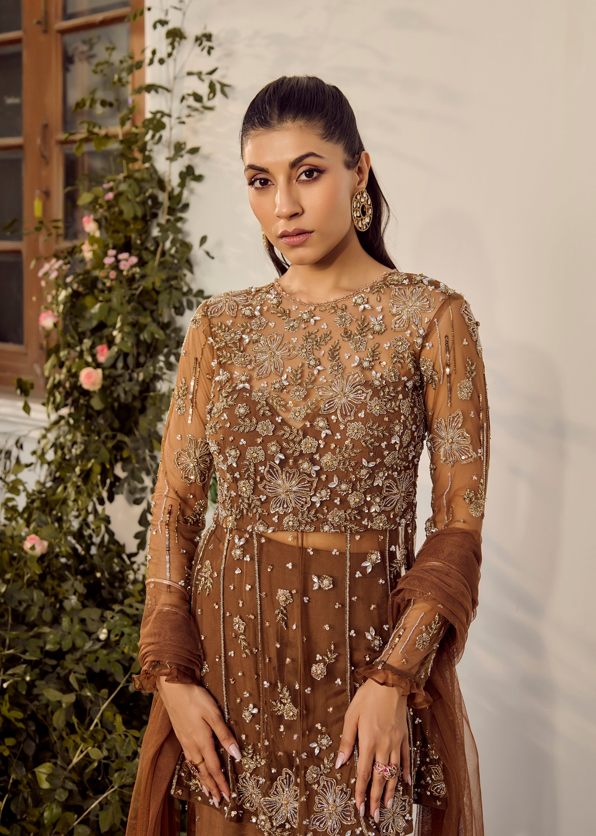 Mocha Mousse Sharara Set