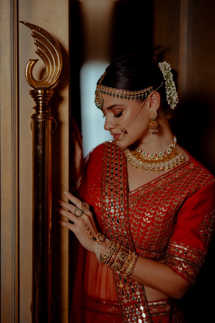 Ashani Red Bridal Lehenga - lehenga red bridal