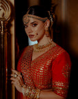 Ashani Red Bridal Lehenga - lehenga red bridal