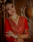 Ashani Red Bridal Lehenga - lehenga red bridal