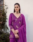 Plum Embroidered Sharara Set