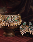 Indian Matt Gold Wedding Wear Necklace Set