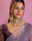 Indian Matt Gold Wedding Wear Necklace Set