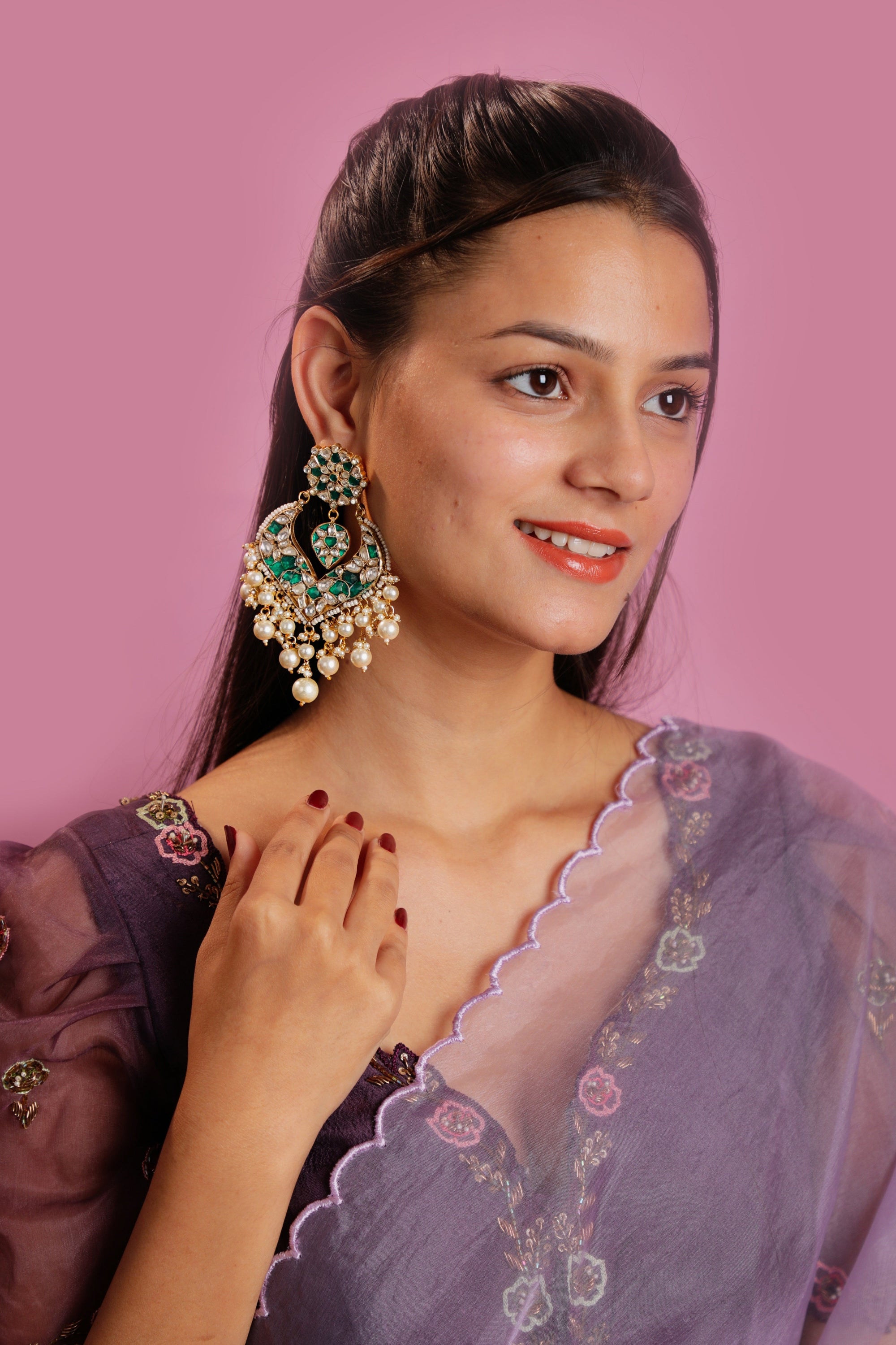 Indian Matt Gold Wedding Wear Necklace Set