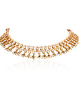 White Hangings Choker Set with Floral Studs - choker set Australia