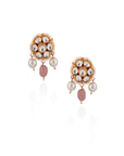 Pastel Pink Beads with White Pearl Jadtar Stone Choker Set - beads choker set USA