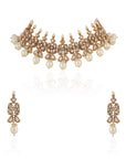 Off White Pearl Jadtar Choker Set - off white jewelry set Canada
