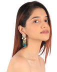 Rice White Pearl Choker with Emerald Green Pendant Set - indian jewelry set Sydney