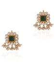 Handmade Emerald Green Bead Pendant Necklace - indian jewelry set