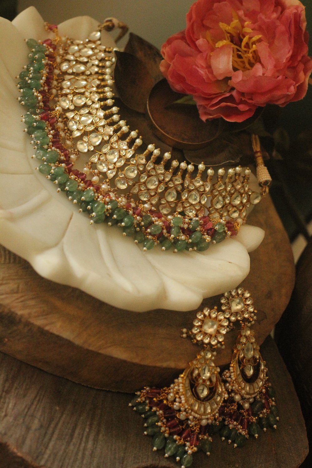 Women Gold Plated Multi-Coloured Necklace Set – WaliaJones