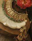 Women Gold Plated Multi-Coloured Necklace Set - indian jewelry