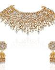 Gold Finish Royal Necklace Set - necklace set