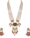 Stylishly Hand Crafted Pearl Necklace Set - indian necklace set