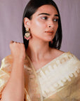 Stylishly Hand Crafted Pearl Necklace Set - indian necklace set