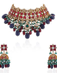 Wedding cum Cocktails wear Multi Colour Beads Necklace Set - necklace set