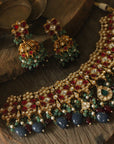 Wedding cum Cocktails wear Multi Colour Beads Necklace Set - necklace set