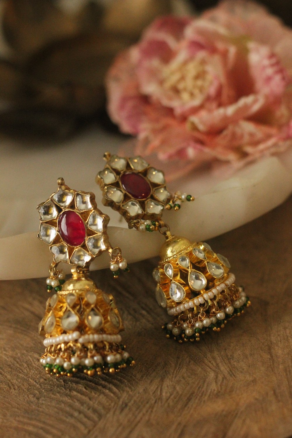 Peacock Design Rajwadu Choker Set - indian jewelry set