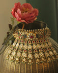 Peacock Design Rajwadu Choker Set - indian jewelry set